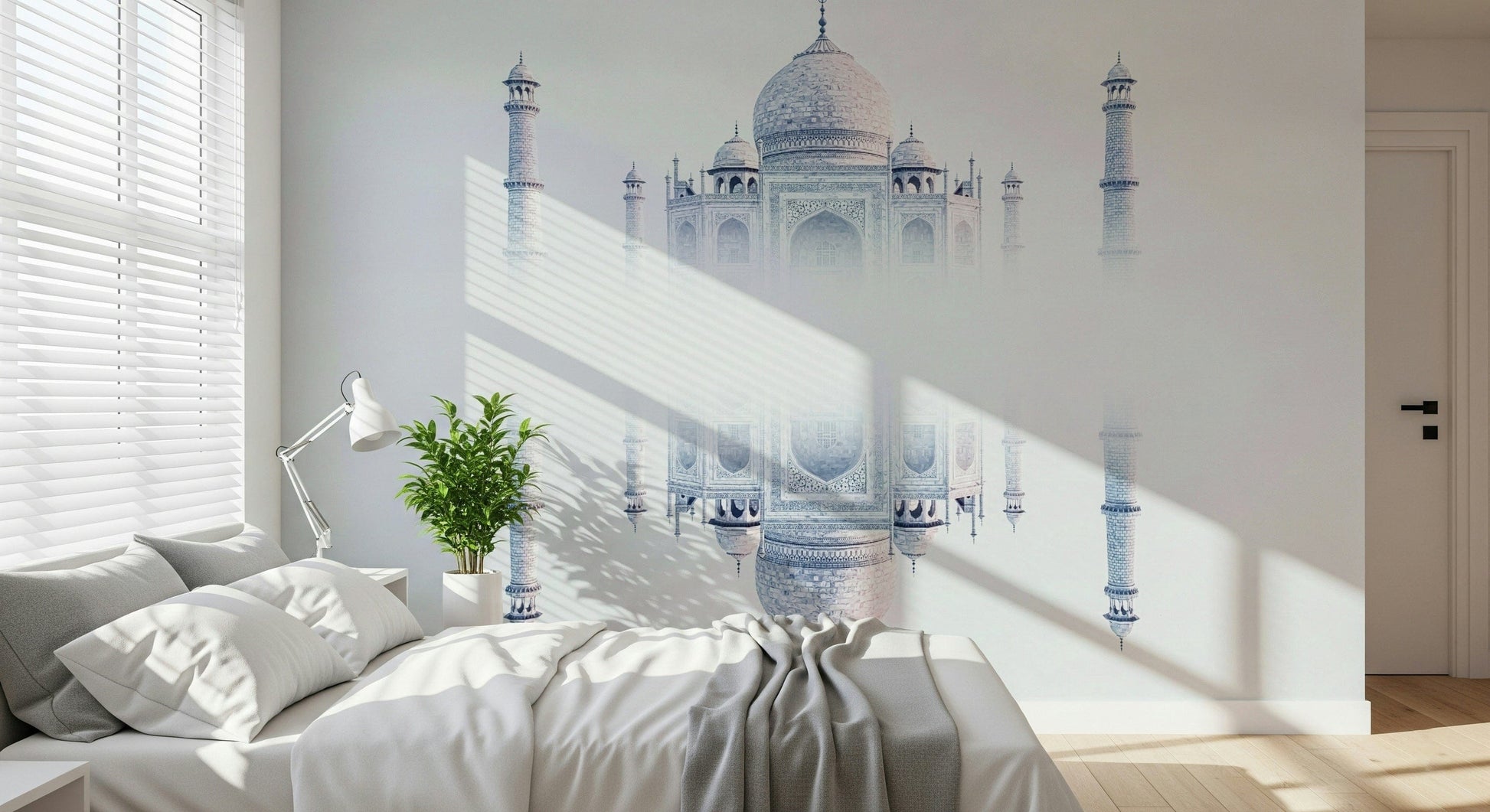 Floating marble Taj Mahal Mirage wall décor illusion.