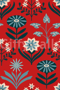 Floral wallpaper with a gentle, painterly feel.

