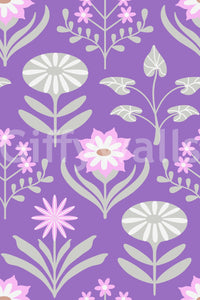 Floral wallpaper with a gentle, painterly feel.

