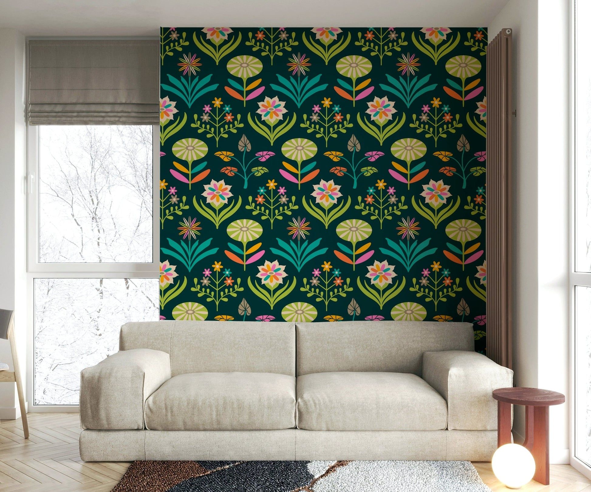 Retro Scandinavian-inspired design wallpaper.

