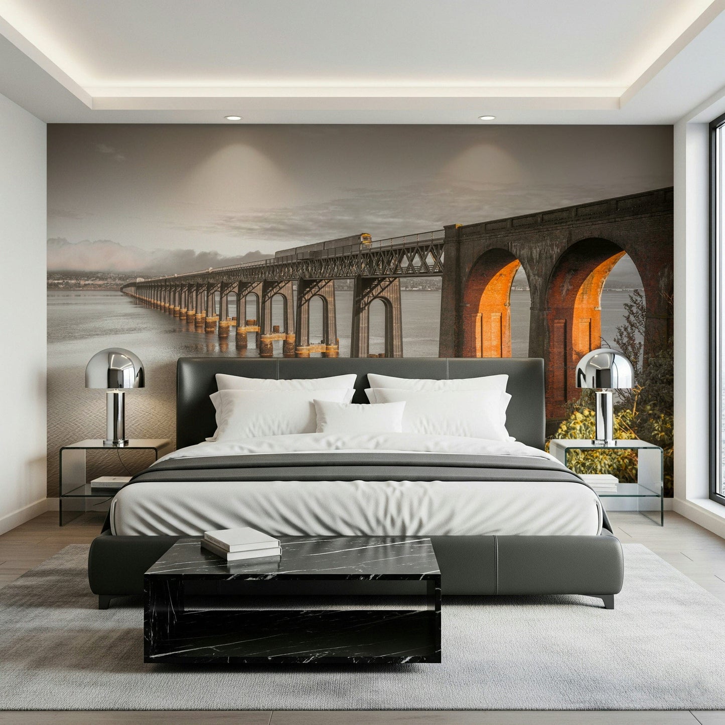 Wandbild der Tay-Eisenbahnbrücke