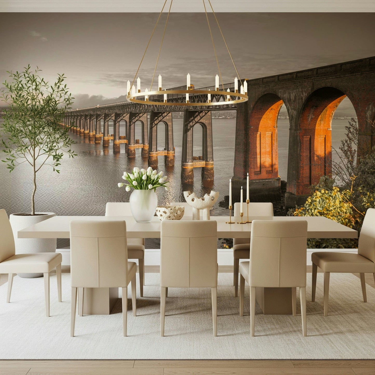 Wandbild der Tay-Eisenbahnbrücke