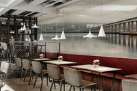 Wall mural of bridge reflection over calm water

