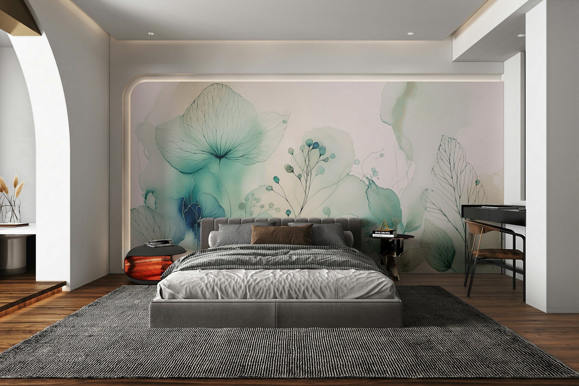 Wall decor showing a tranquil floral view

