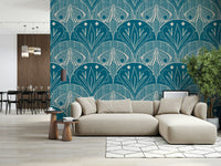 Artistic Boho Art Nouveau removable wallpaper stylish home décor piece.