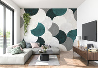 Minimalist circular design wall mural blending soft gradients and modern abstract art.