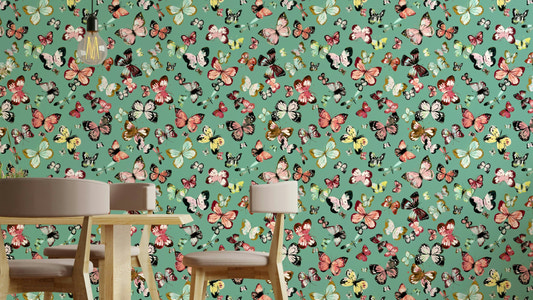 Fluturi zburătoare tapet colorat de coral teal