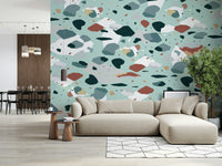 A classic abstract collage wallpaper for walls.