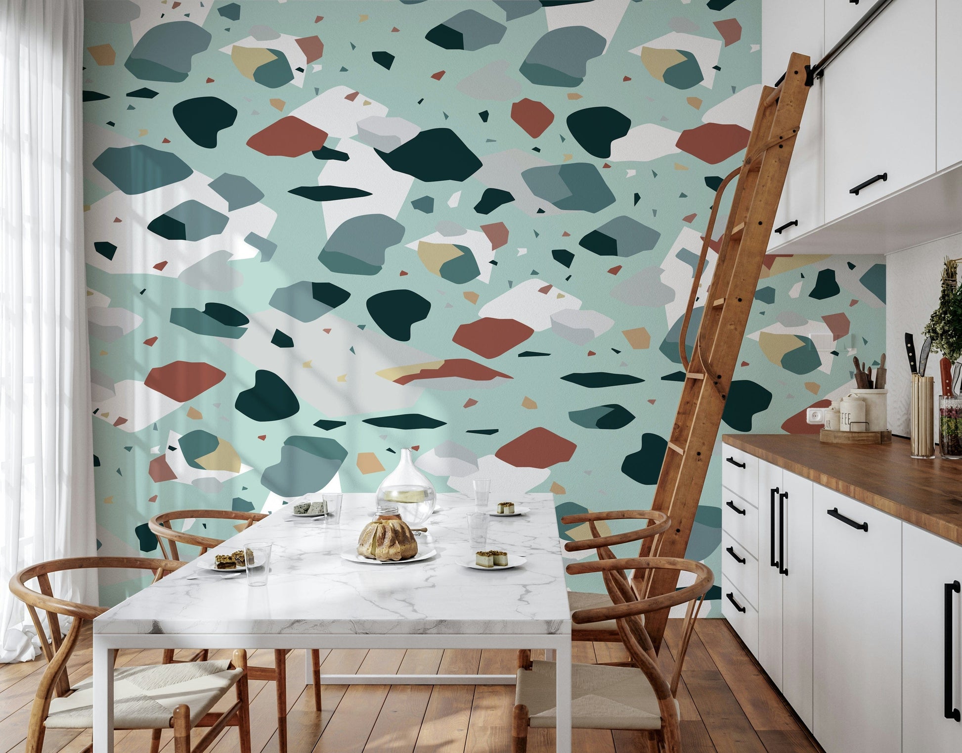 A serene modern pattern wall mural for your decor.
