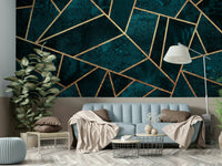A graceful subtle pattern wall mural in cool, luxurious tones.

