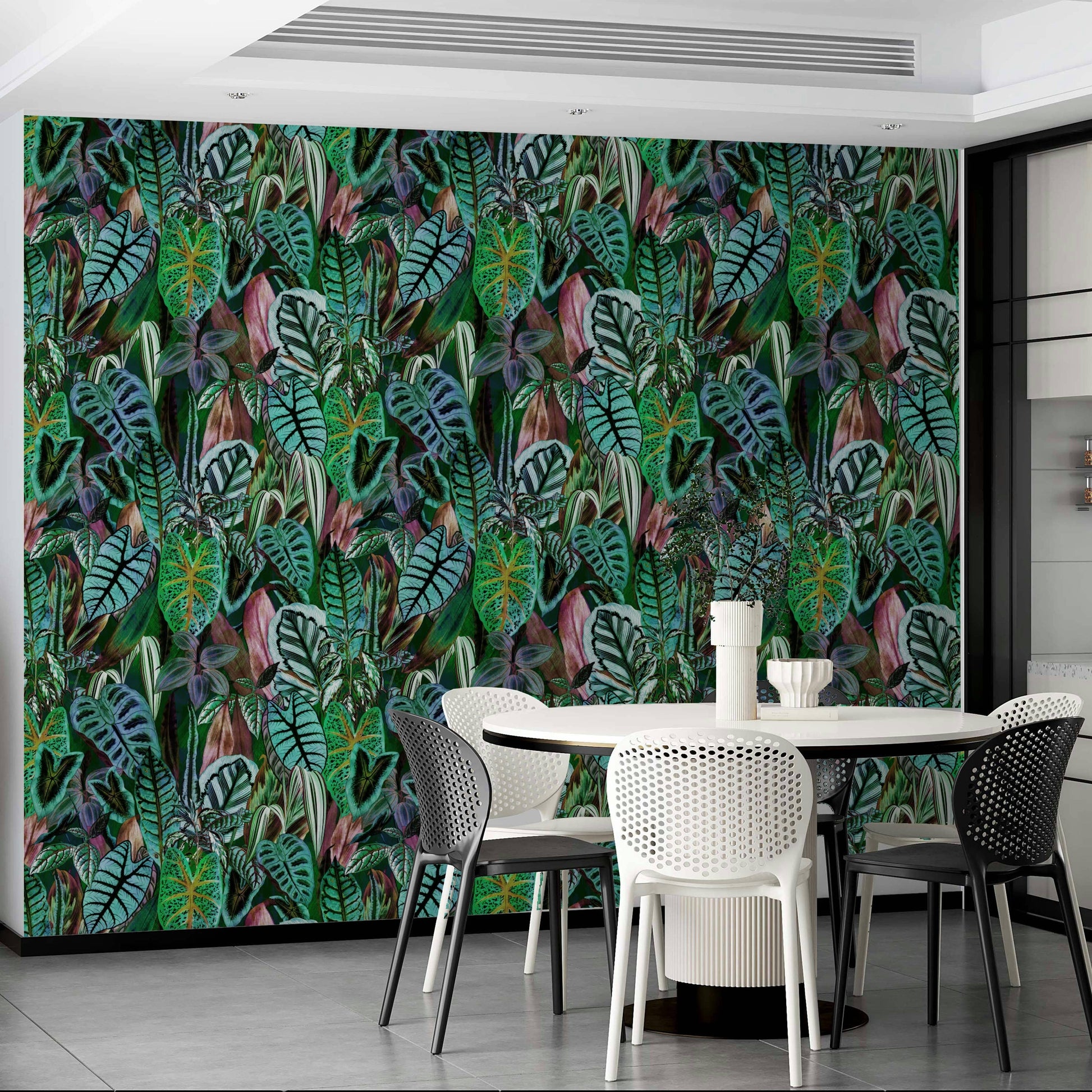 Green Foliage botanical wall mural

