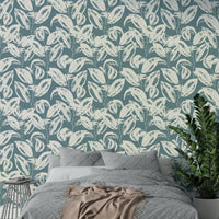 This wallpaper is suitable for a living room, a sunroom, or a creative space.
