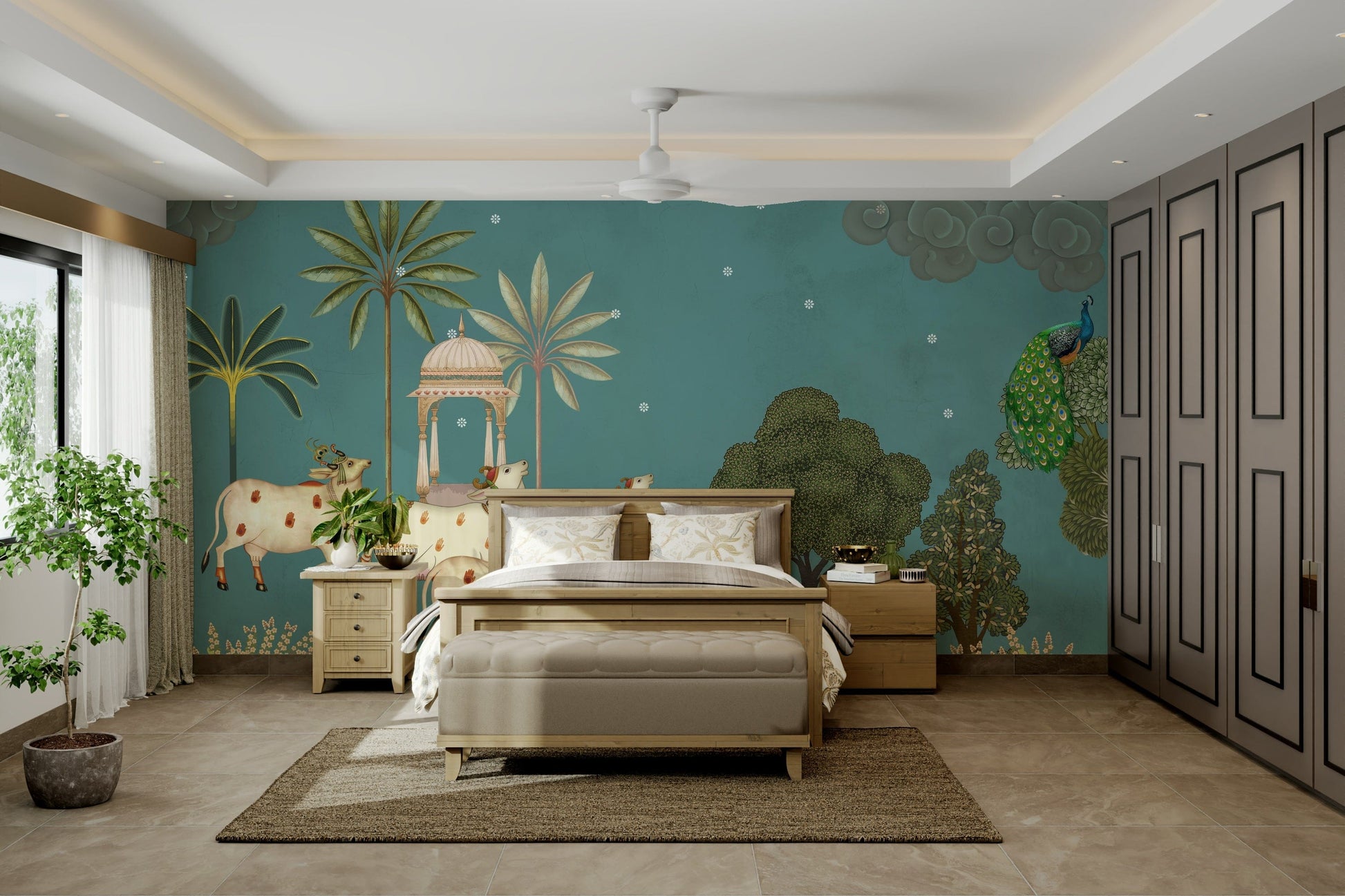 Neel Pichwai Wall Mural feature wall
