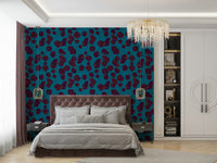 Boho Jewel Tone plum leaves wallpaper