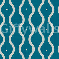 Fresh Retro Waves Teal wallpaper sophisticated rhythm.