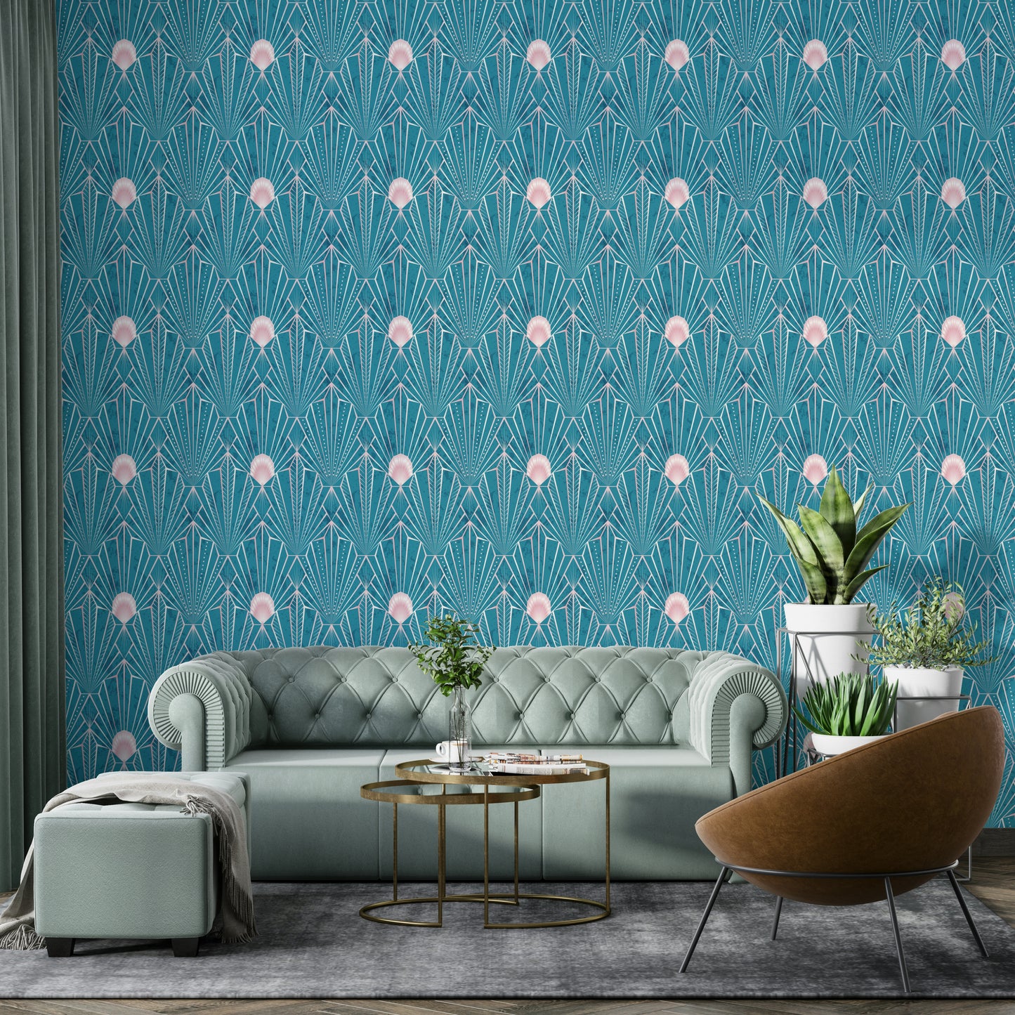 Elegant peel-and-stick mural with 1920s flair

