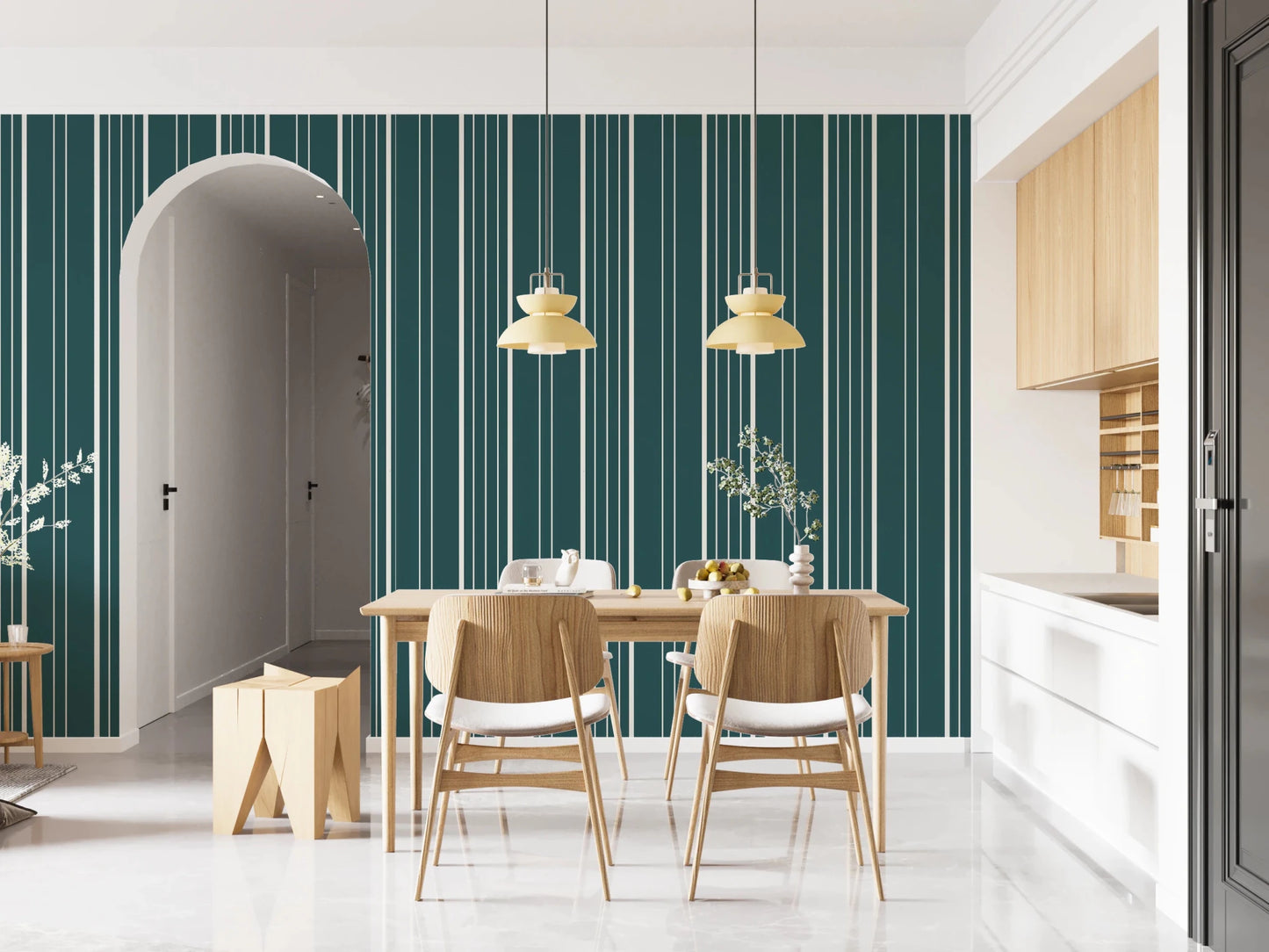 Teal Stripe Wallpaper⁠