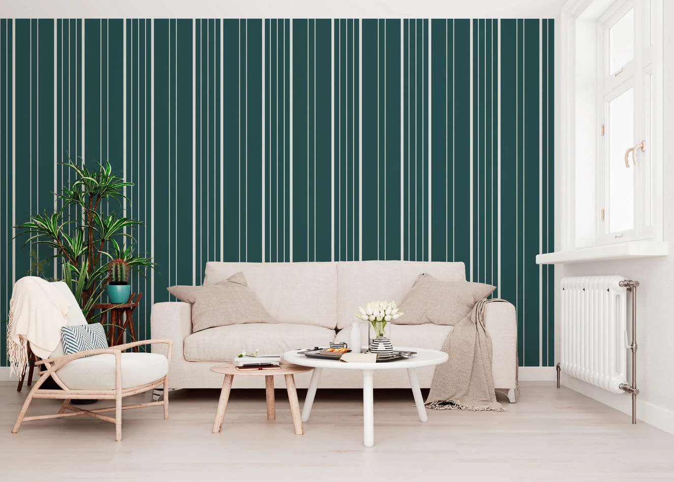 Teal Stripe Wallpaper⁠