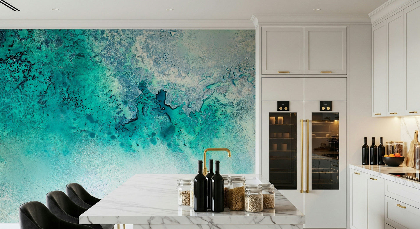 A contemplative gentle wave wallpaper mural for a feature wall.