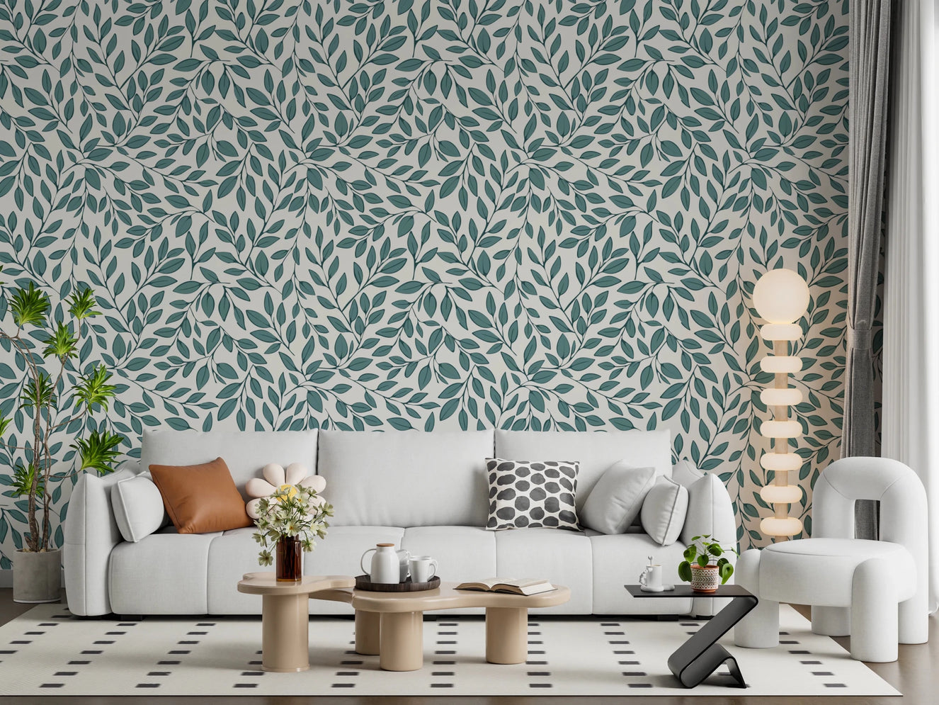 Teal Vines Wallpaper⁠