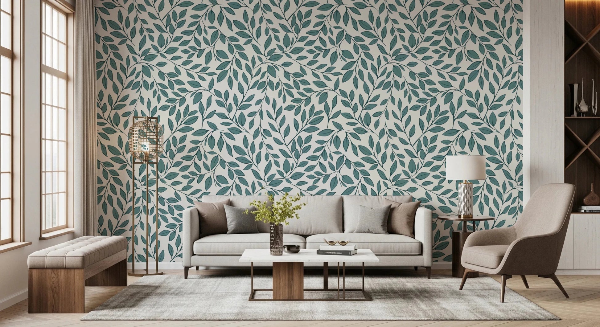 Teal Vines Wallpaper⁠