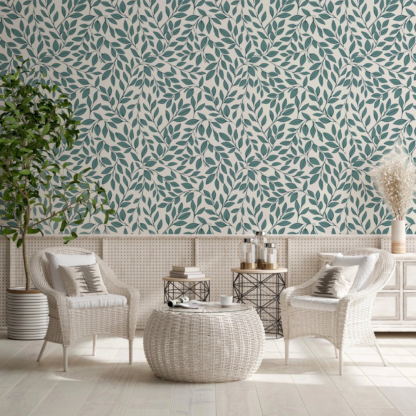 Teal Vines Wallpaper⁠