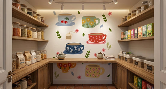 Teatime Wall Mural for pantry