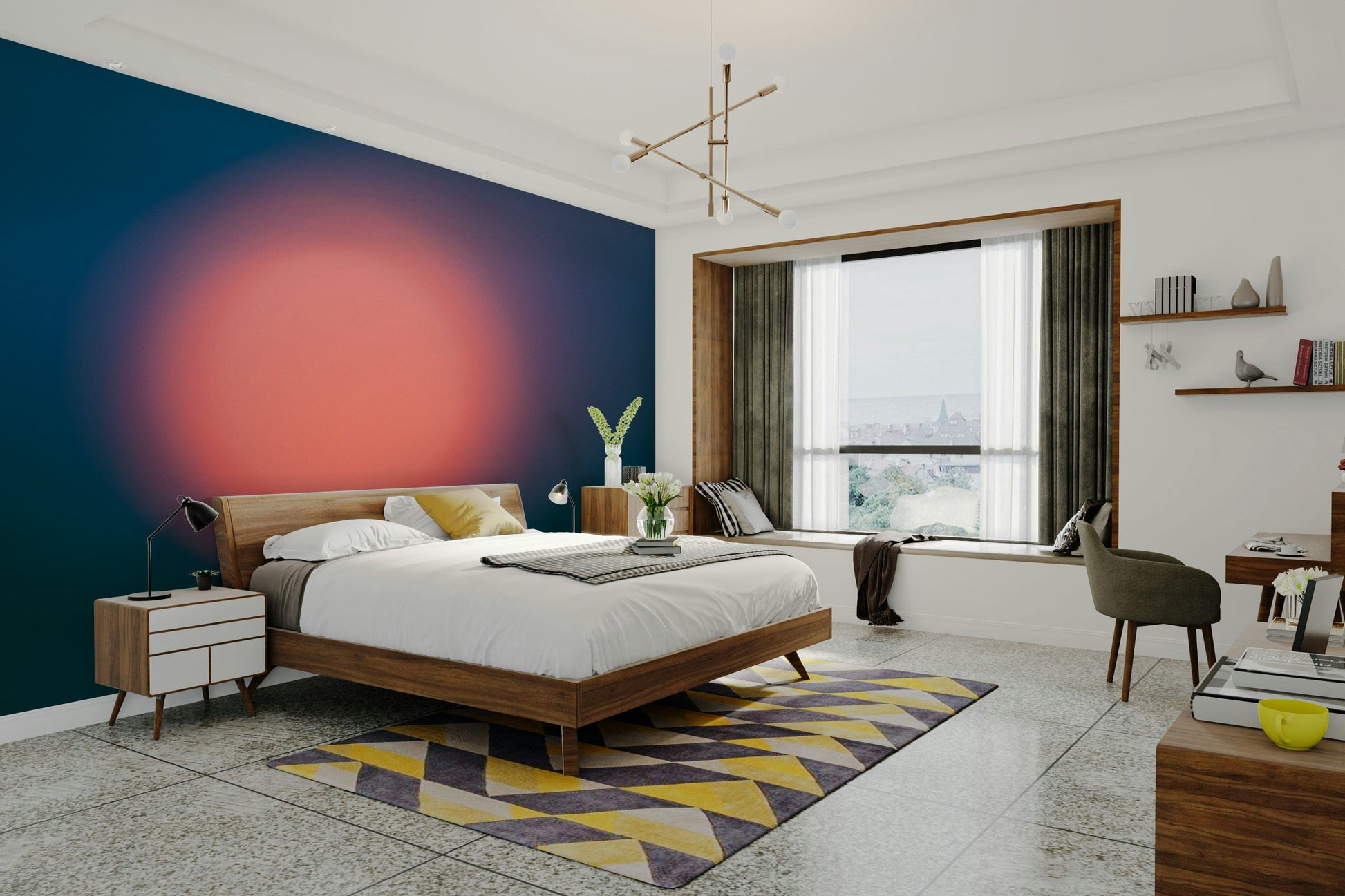 A Farewell to Day modern wallpaper for walls.