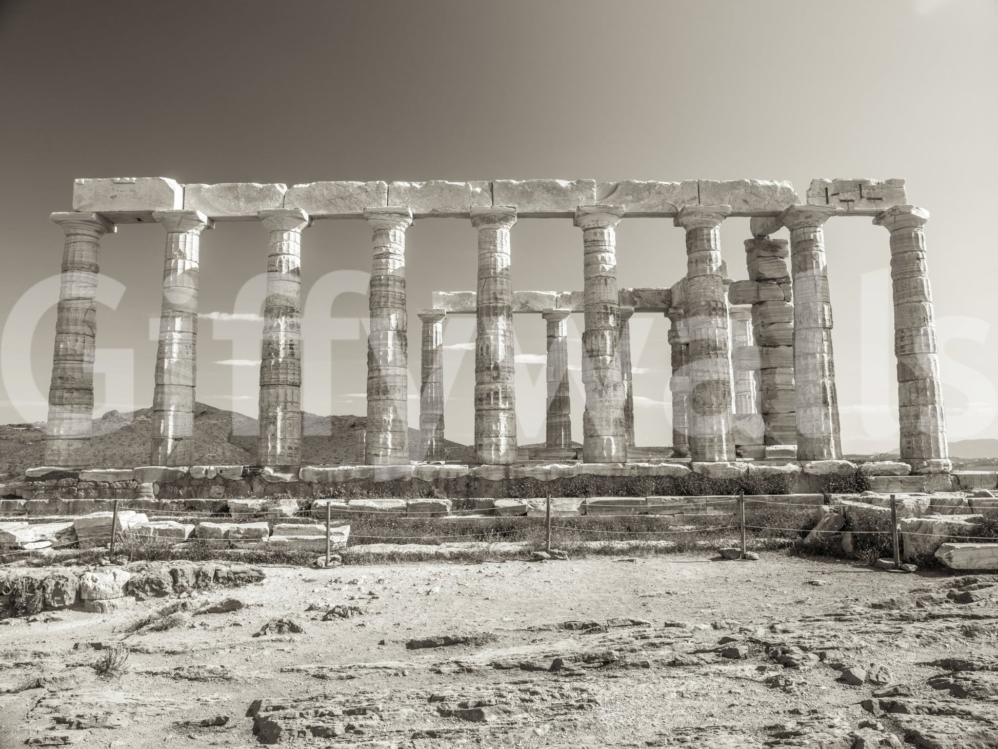 Temple of Poseidon Wall Mural