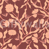 Elegant earthy wallpaper with floral patterns

