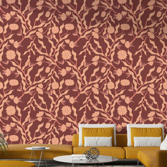 Terra Bloom Wallpaper with earthy floral design

