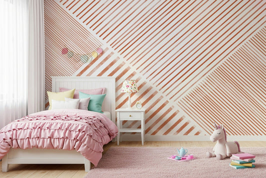 A beautiful modern art wall mural for a living room.