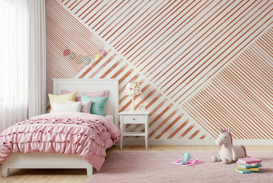 A beautiful modern art wall mural for a living room.