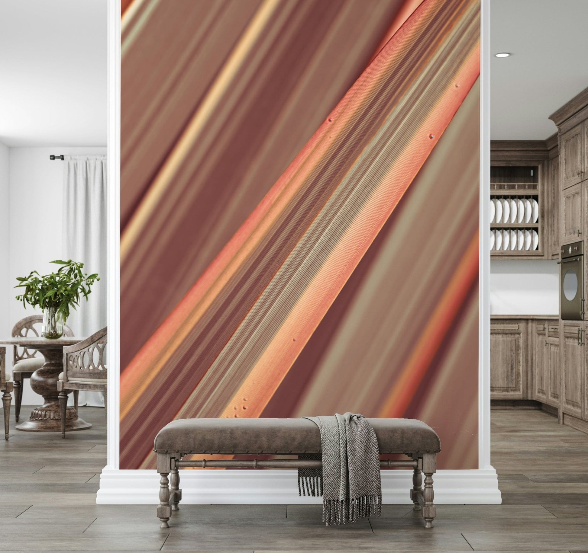 Modern Curves premium wall covering vertical lines warm neutral palette