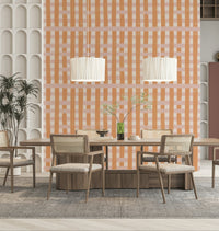 Earthy terra stripe wallpaper with warm clay and sand-inspired colors.