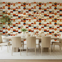 Vibrant Tones wallpaper accent wall circles squares
