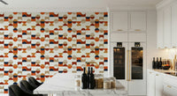 Retro Tiles peel and stick colorful wall design