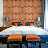 A beautiful Bauhaus circle wallpaper mural for a rustic home.

