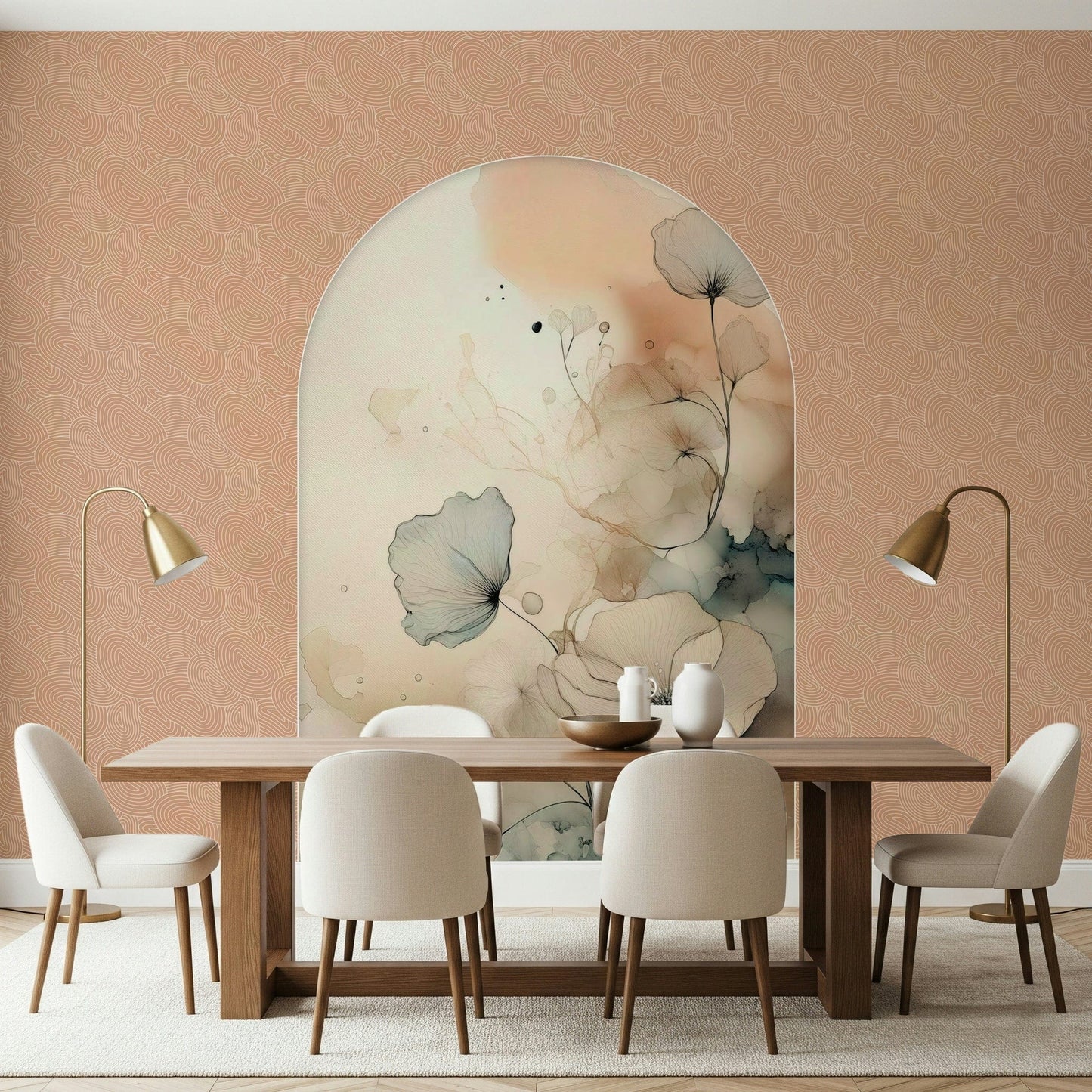 Delicate Bloom Frame Wall Mural