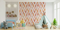Earthy abstract wallpaper featuring terracotta-colored brushstroke ovals on a light background.