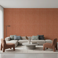 Terracotta Grid Wallpaper⁠