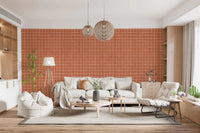 Terracotta Grid Wallpaper⁠
