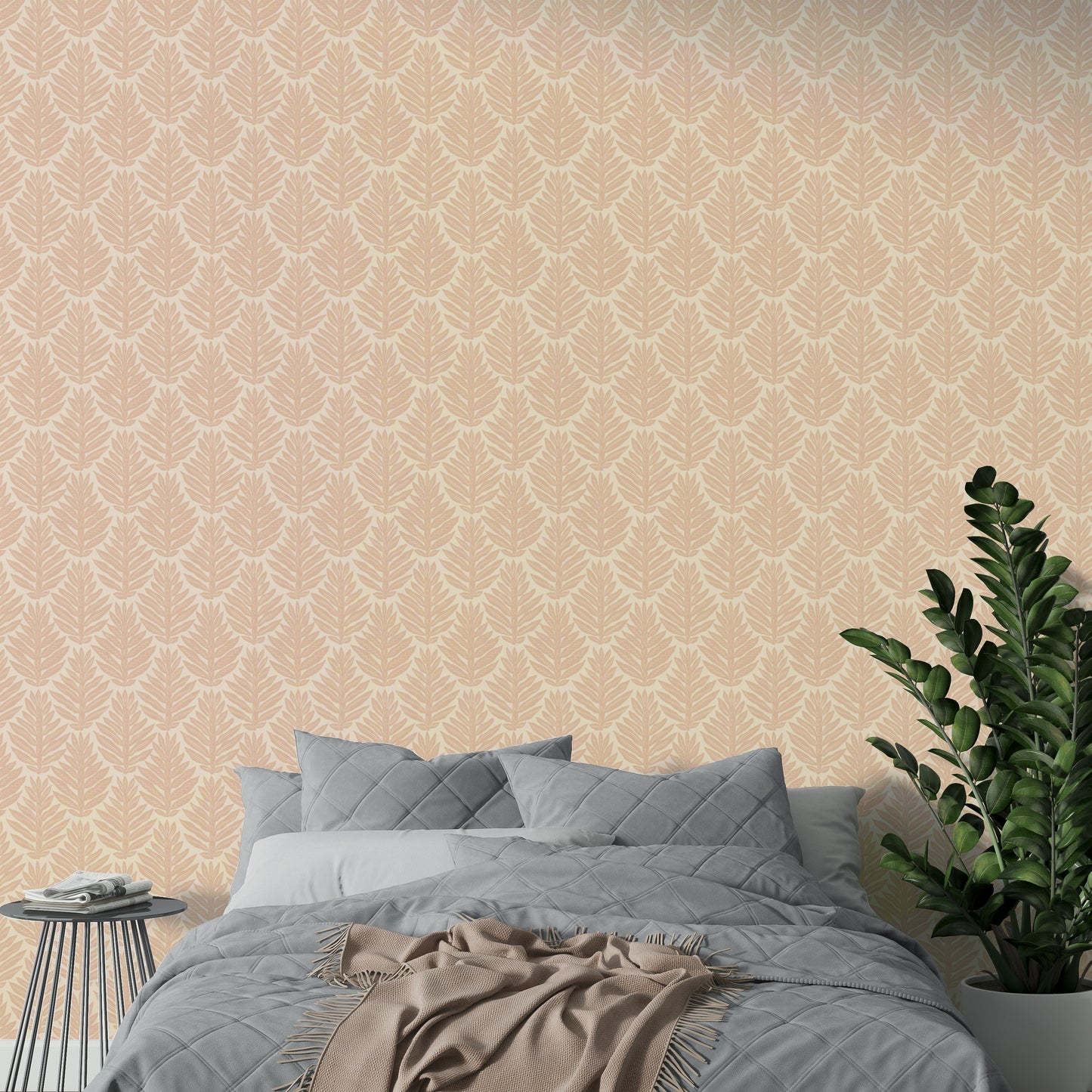 Terracotta Leaf Scallop Jewel Jungle Wallpaper⁠