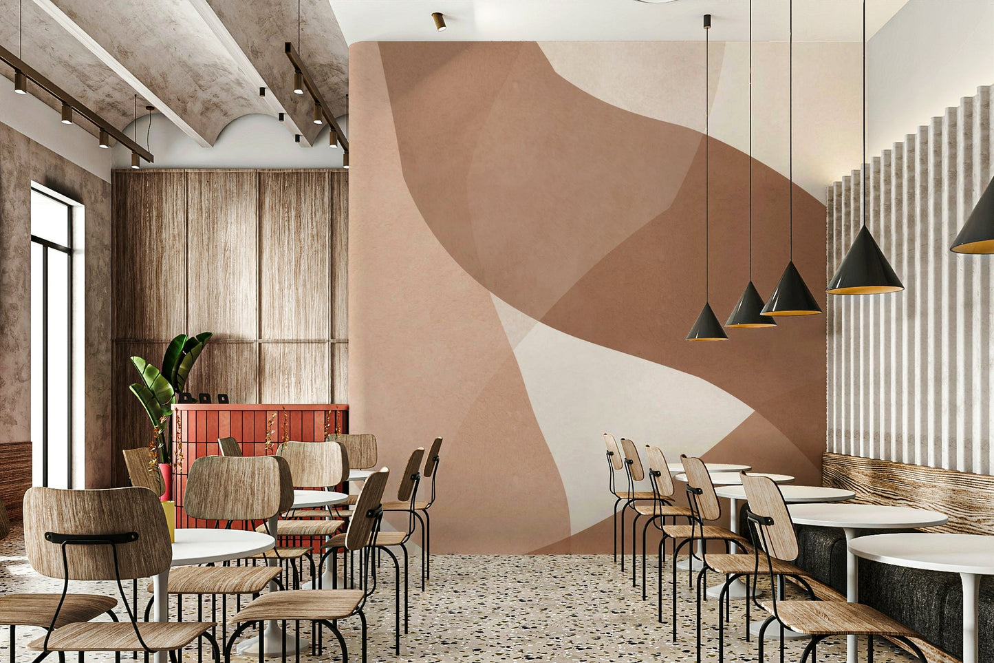 The colors are warm and earthy.

