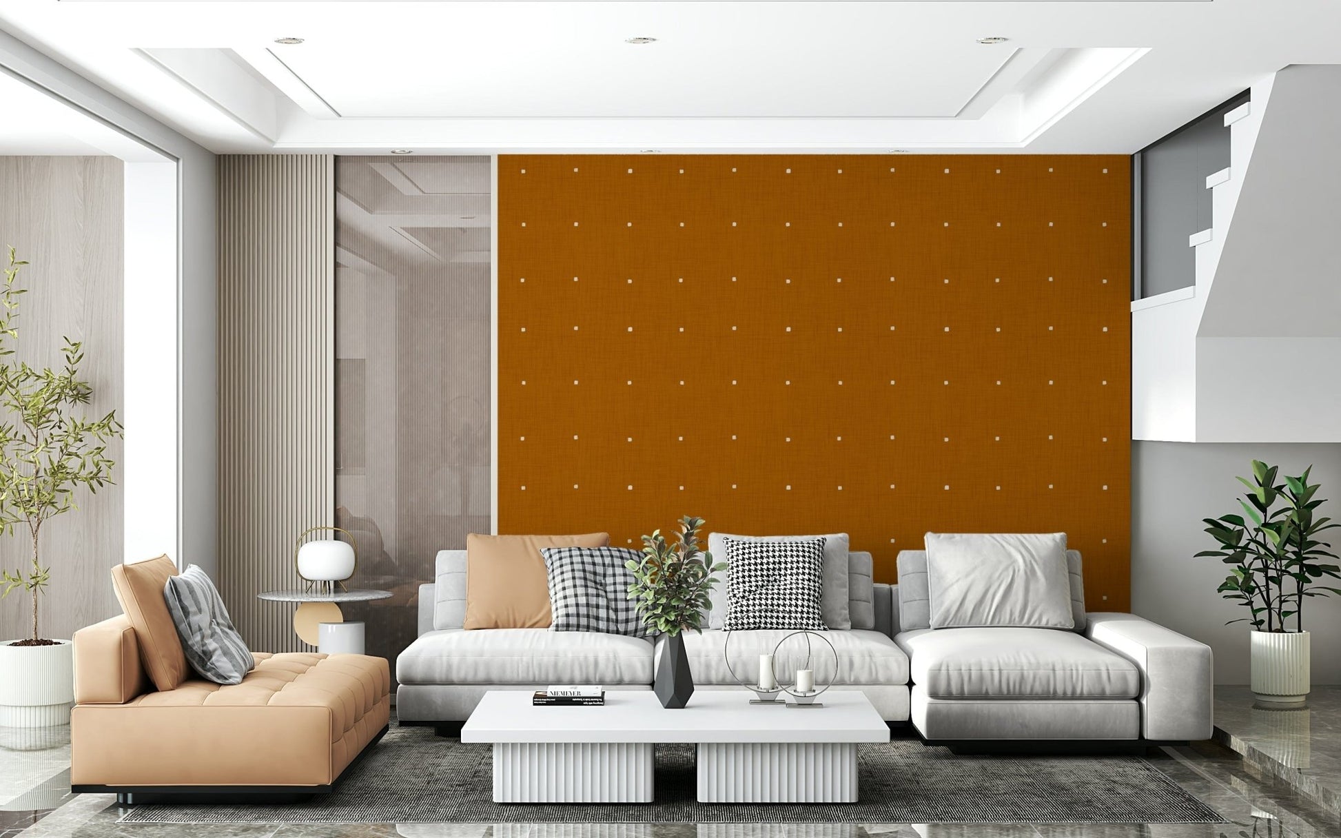 Minimalist clay effect Terracotta Texture removable wallpaper off white speckles