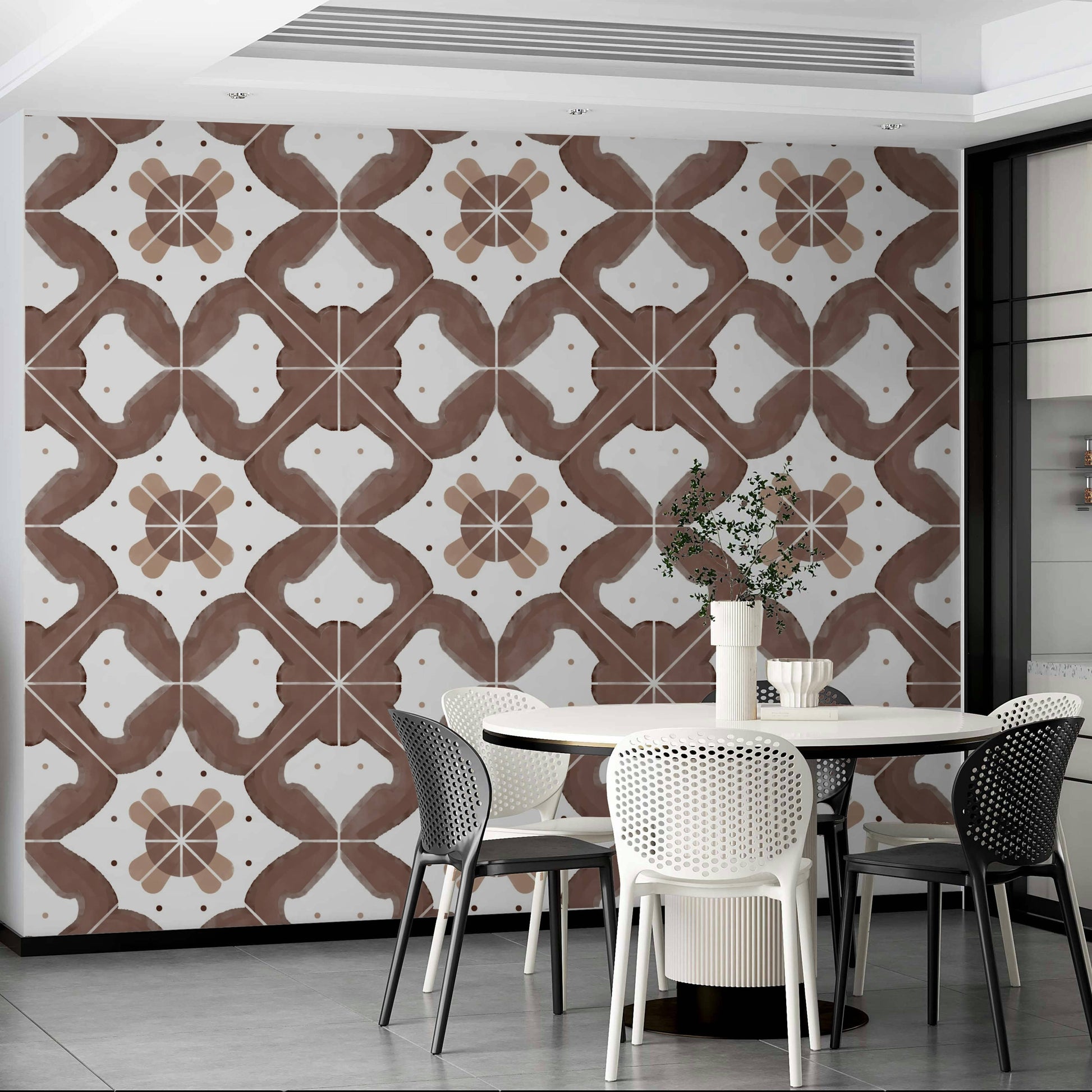 Decorative wallpaper with a rustic feel

