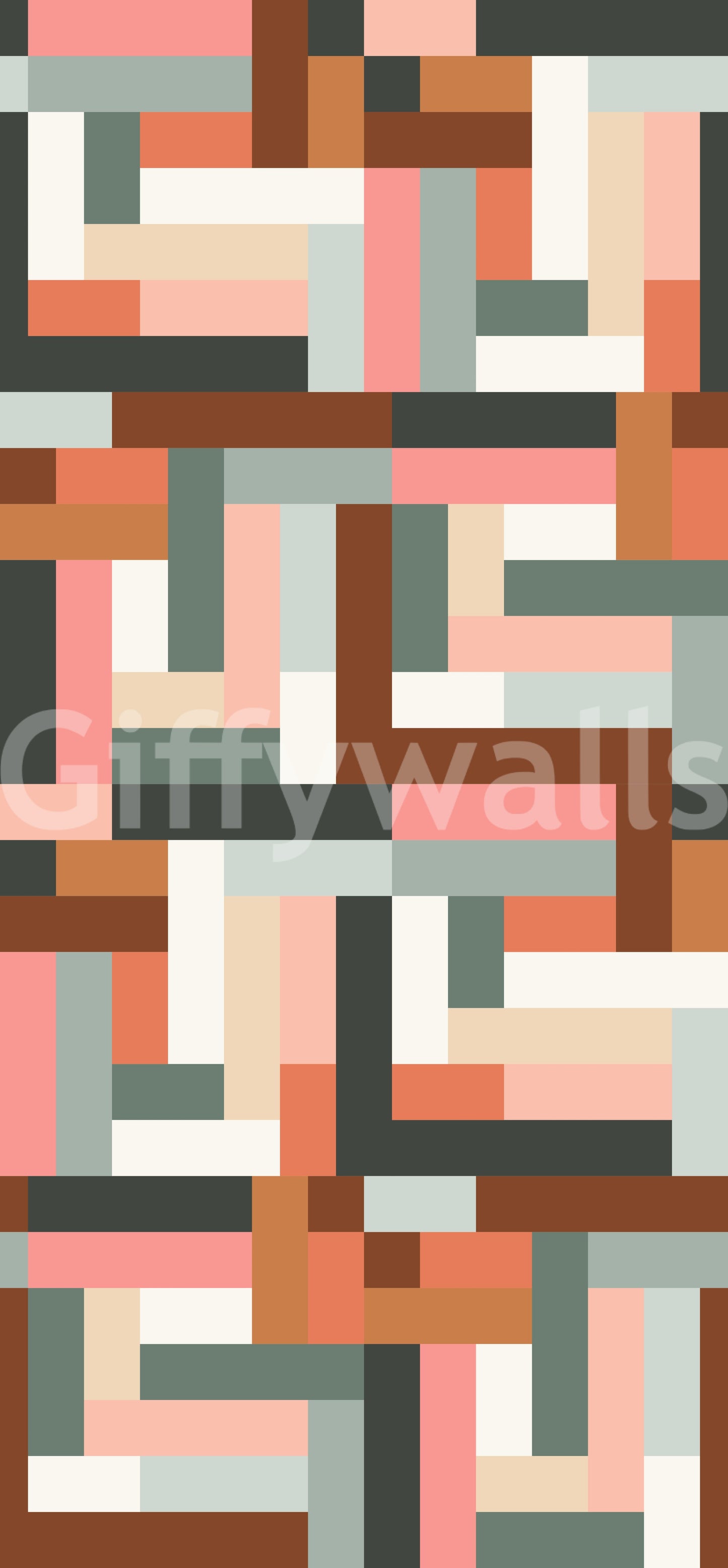 Faux tile mural wallpaper art

