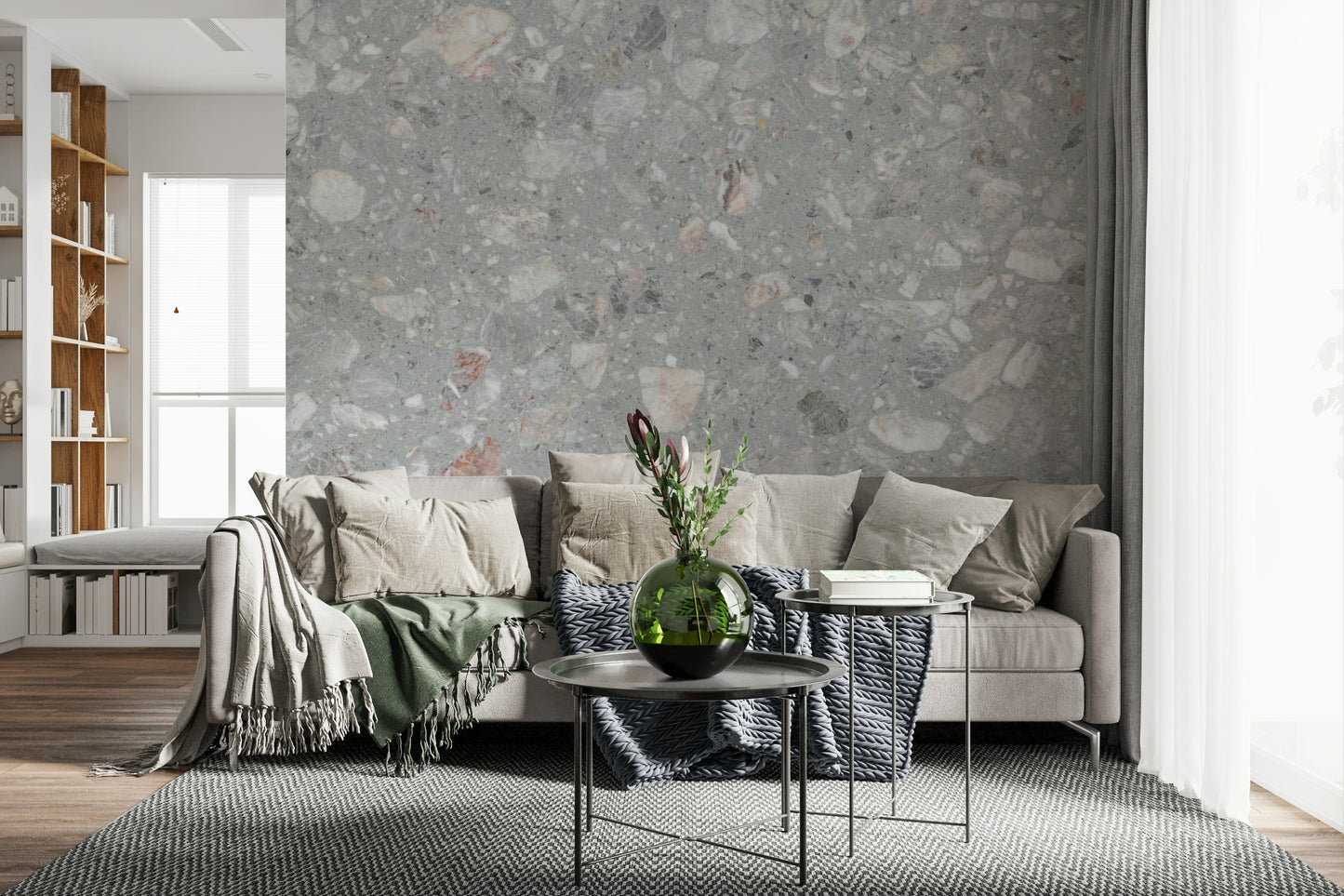 Wall mural featuring complex Natural Stone Tile pattern.