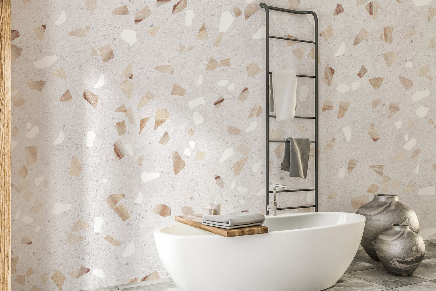 Terrazzo Marble Tile Wallpaper Mural - Giffywalls