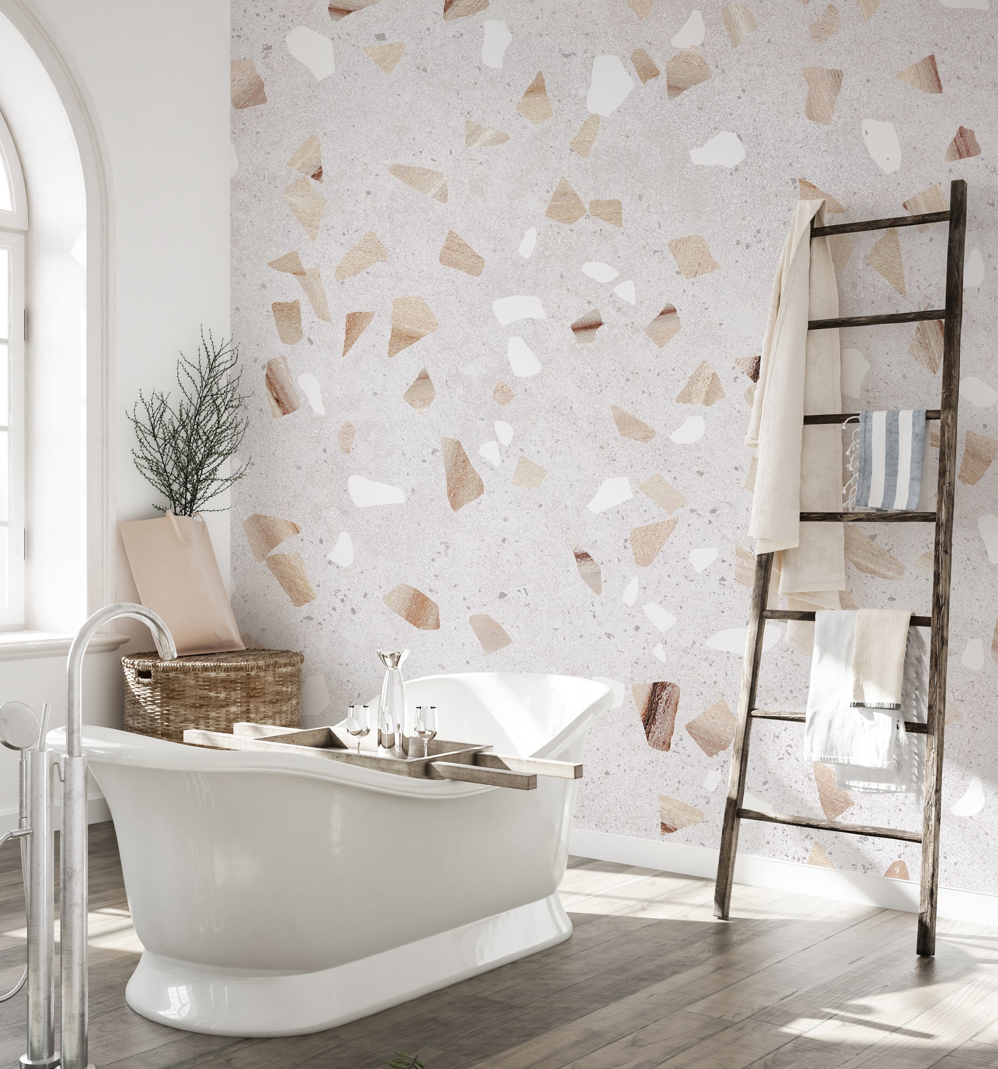 Terrazzo Marble Tile Wallpaper Mural - Giffywalls